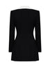 Black wool tailored blazer-style mini dress
