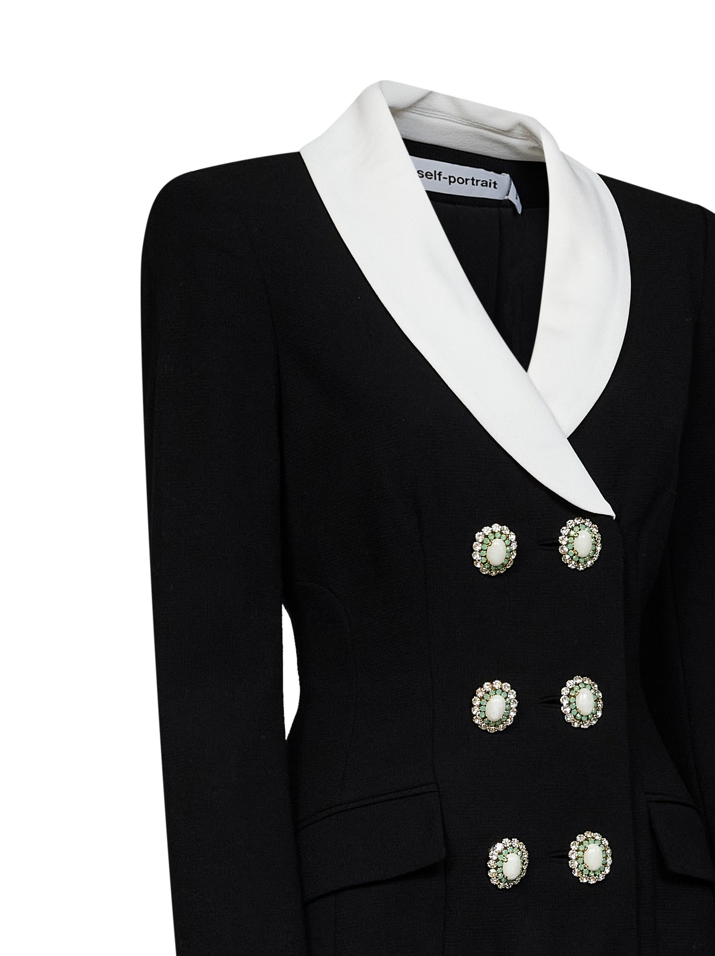 Black wool tailored blazer-style mini dress