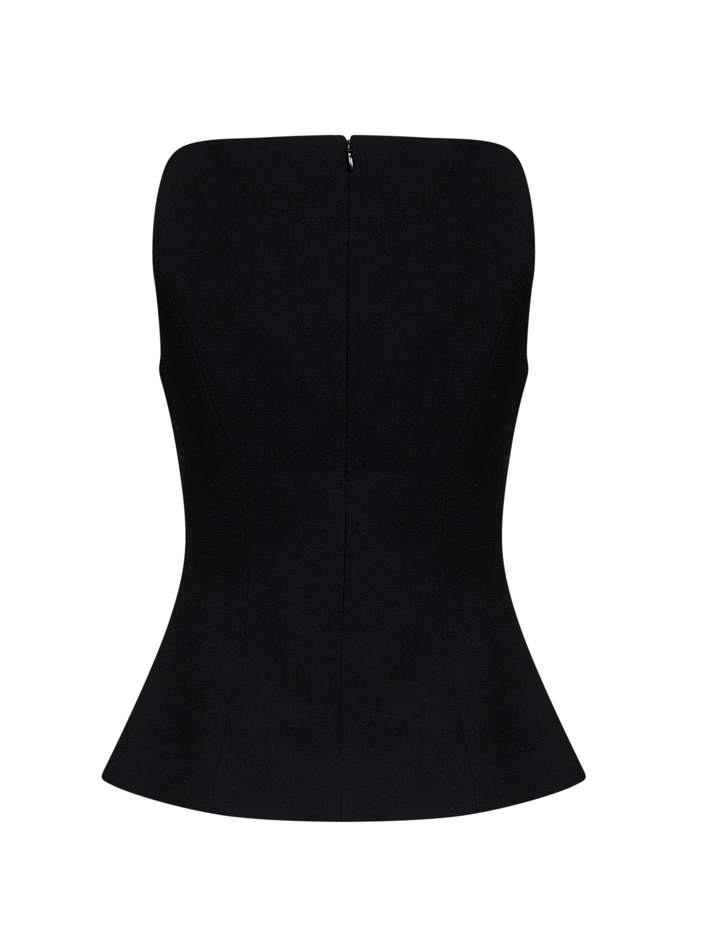Black wool crêpe top