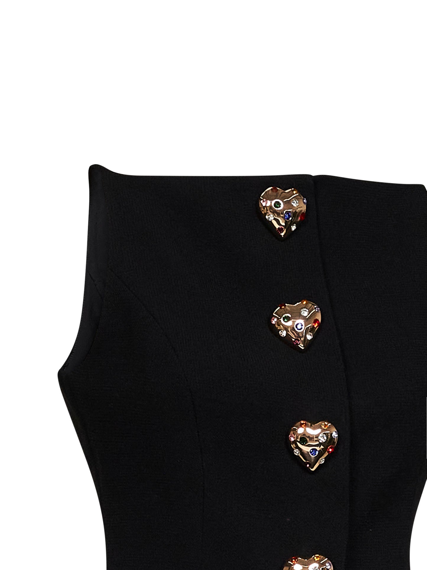 Black wool crêpe top