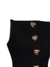 Black wool crêpe top