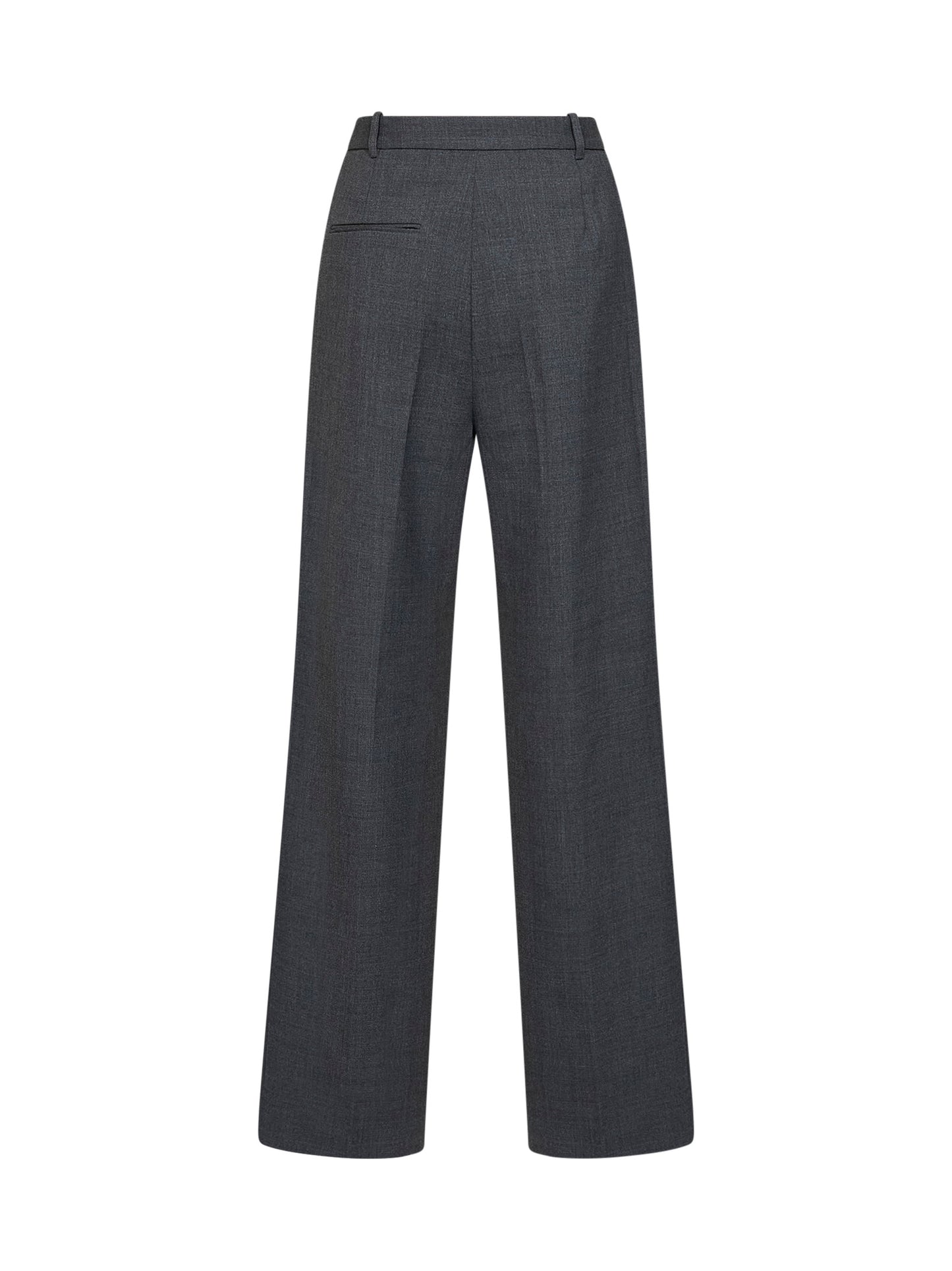 Grey stretch wool-blend tailored trousers