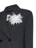 Grey stretch wool-blend double-breasted flower blazer