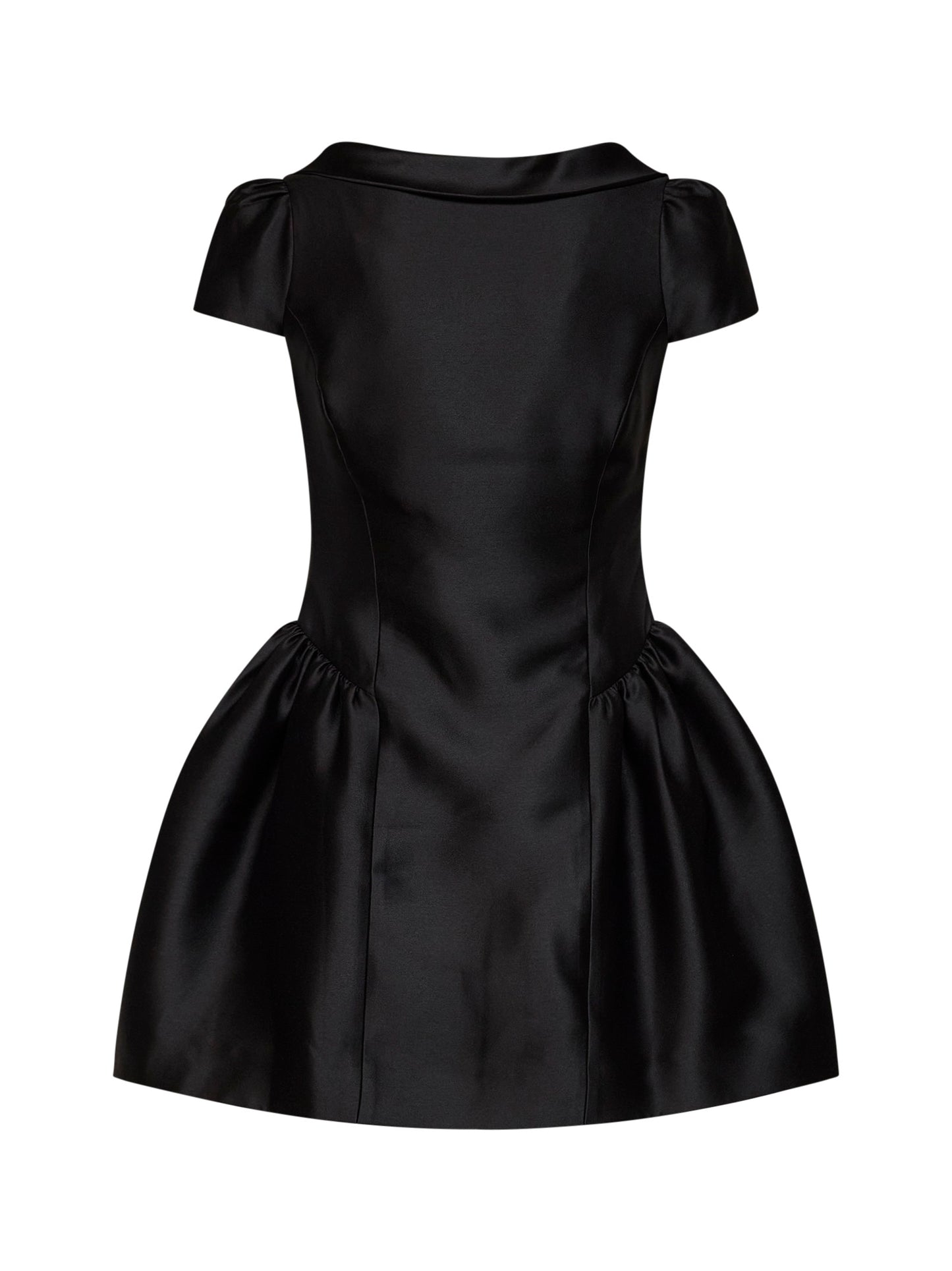 Miniabito con colletto in taffetà nero<BR/>