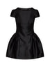 Miniabito con colletto in taffetà nero<BR/>