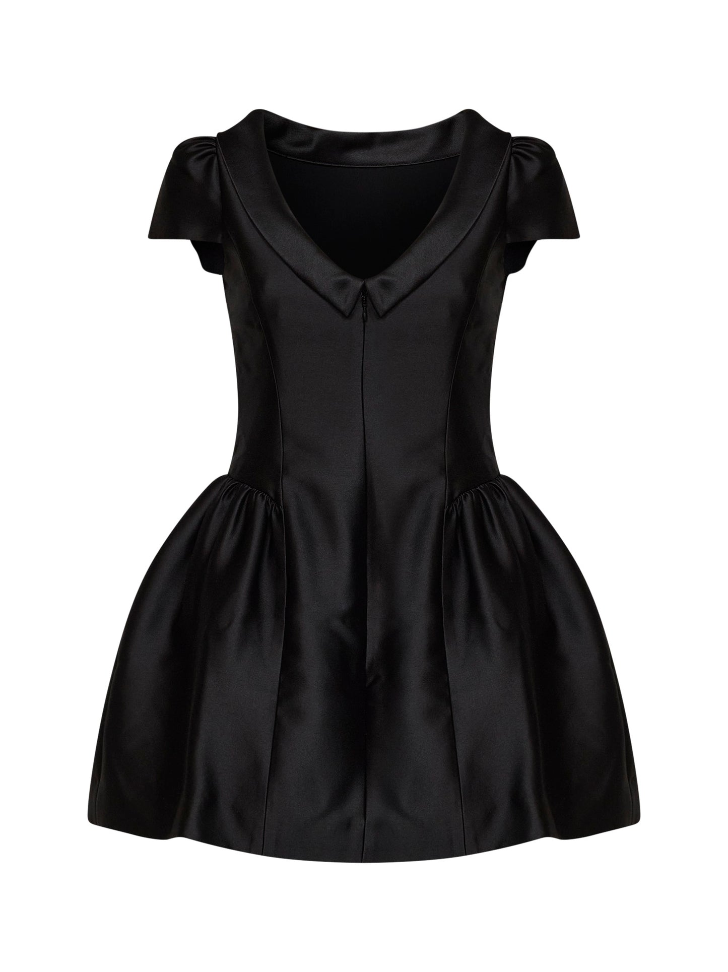 Miniabito con colletto in taffetà nero<BR/>