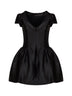 Miniabito con colletto in taffetà nero<BR/>