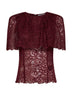 Top a mantella in pizzo bordeaux
