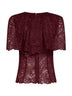 Top a mantella in pizzo bordeaux