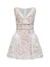 White sequin tulle and lace mini dress