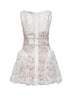 White sequin tulle and lace mini dress