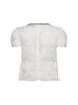 Top in tulle e pizzo con paillettes bianco