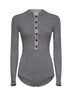 Grey wool-blend knit button playsuit