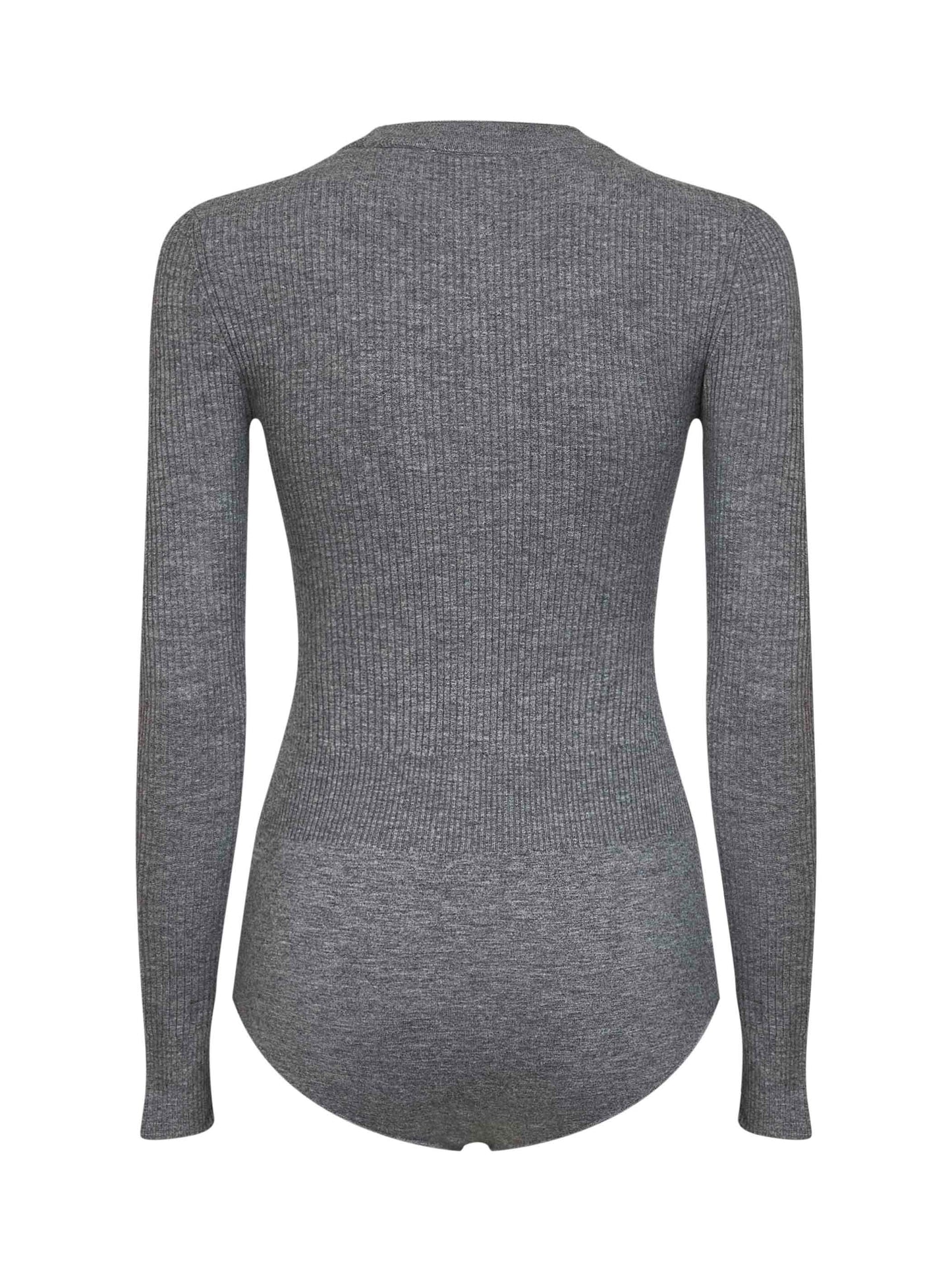 Grey wool-blend knit button playsuit