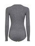 Grey wool-blend knit button playsuit