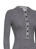 Grey wool-blend knit button playsuit