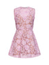 Pink macramé lace mini dress