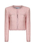 Pink bouclé jacket with braided trimmings