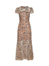 Silver sequin-embellished tulle midi dress