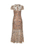 Silver sequin-embellished tulle midi dress
