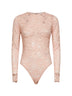 Body in pizzo floreale beige