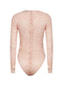 Body in pizzo floreale beige