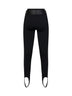 Black compact knit stirrup leggings