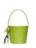 Green bucket bag with charms
