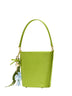 Green bucket bag with charms