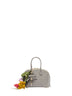 Mini bag con tracolla e ciondoli grigia