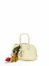 Yellow mini bag with shoulder strap and charms