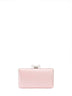 Clutch con tracolla rosa con fiocco in cristalli