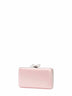 Clutch con tracolla rosa con fiocco in cristalli