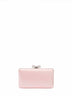 Clutch con tracolla rosa con fiocco in cristalli