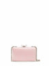 Clutch con tracolla rosa con fiocco in cristalli