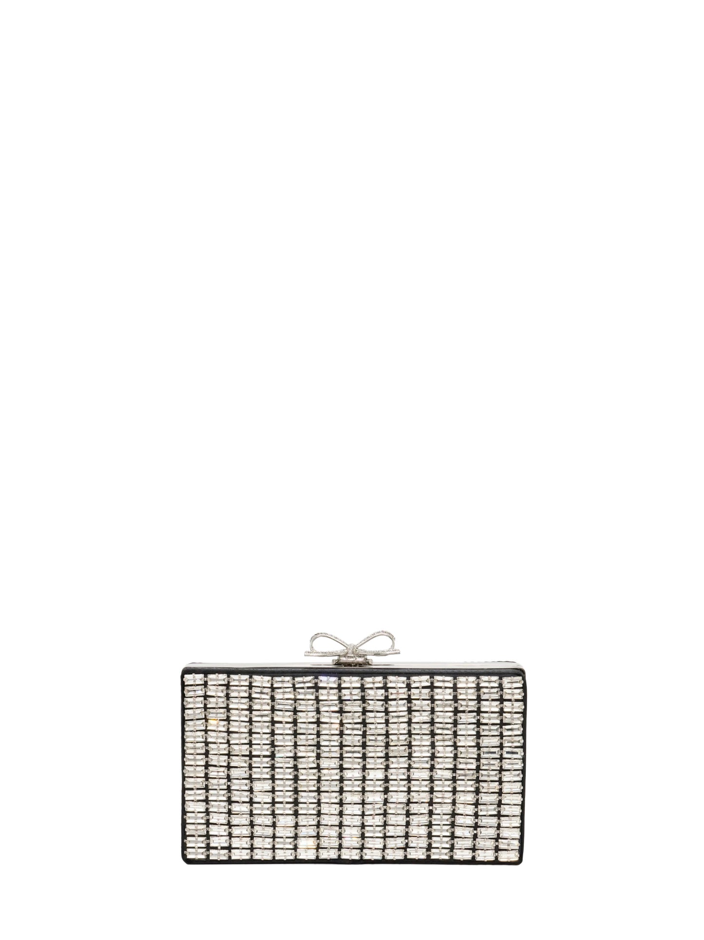 Clutch con tracolla e cristalli nera