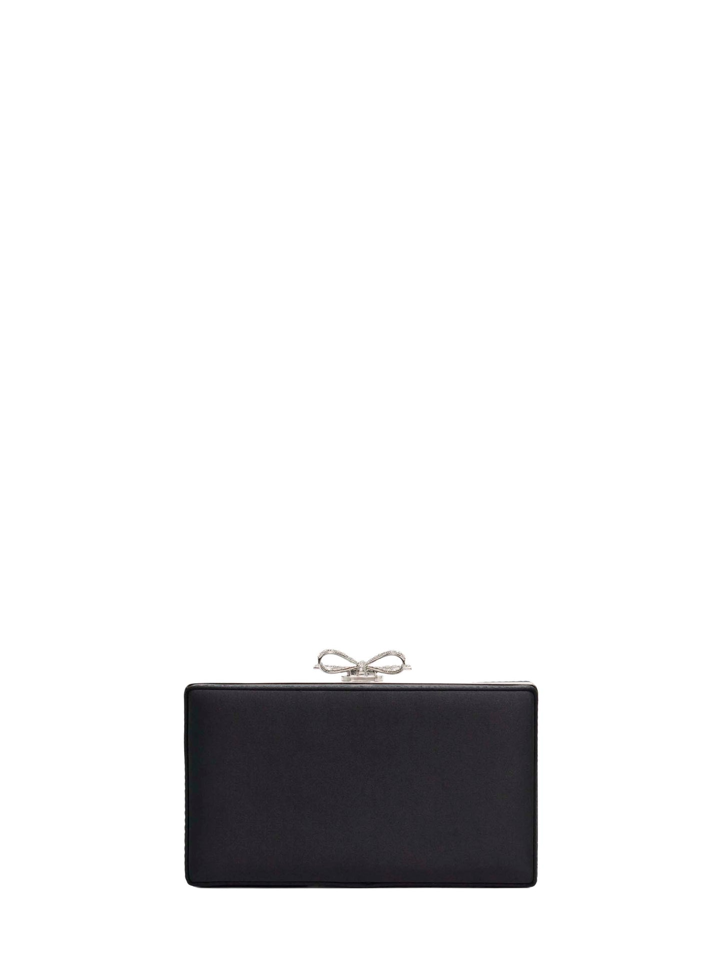 Clutch con tracolla e cristalli nera