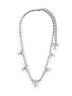 Collana con fiocchi in cristalli e ciondoli a perla argento