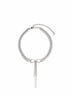 Collana choker con doppio fiocco in cristalli argento