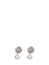 Crystal flower pearl drop earrings