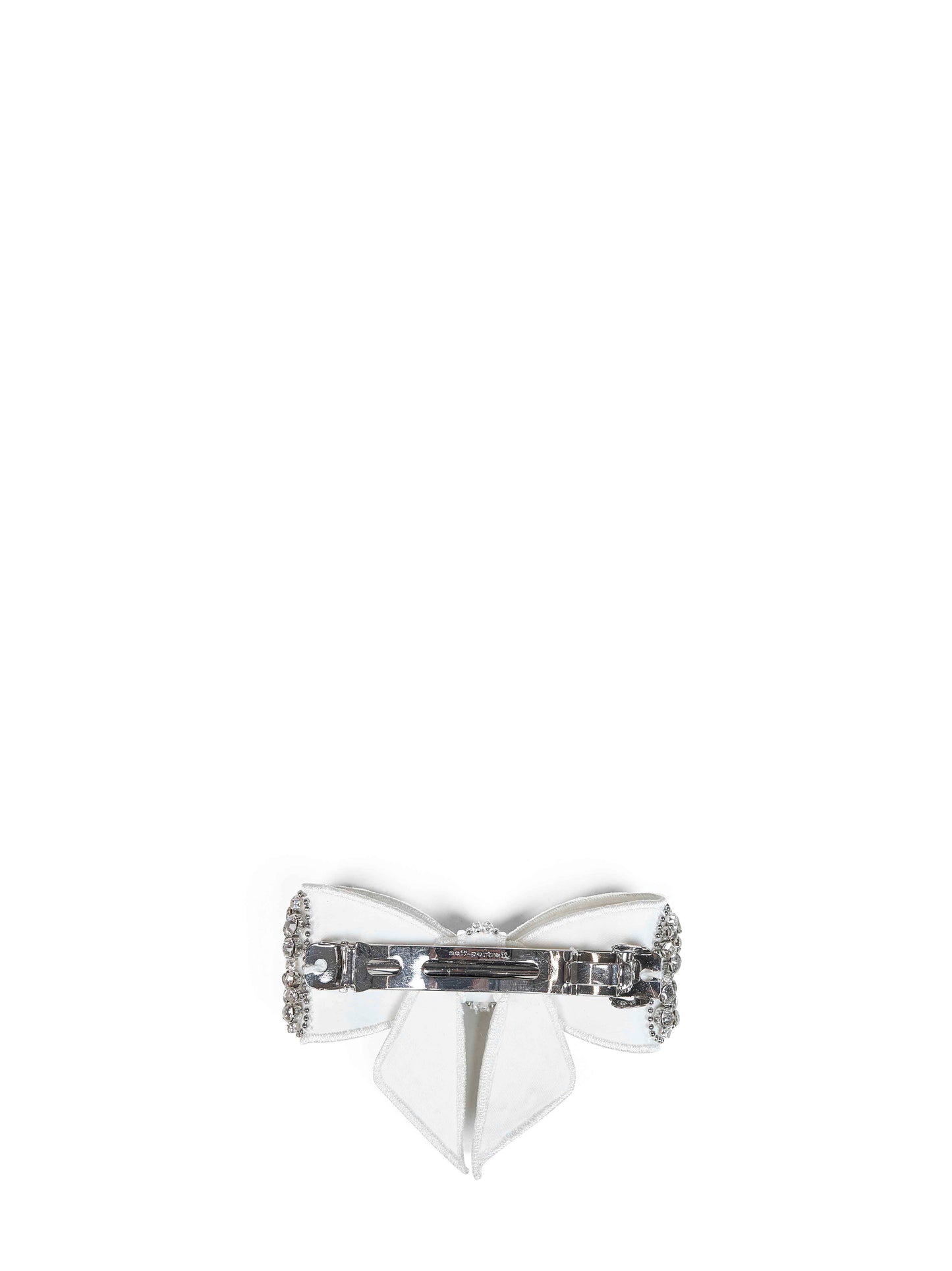 White crystal bow hair clip