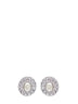 Orecchini ovali in cristalli argento con perla