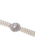 Collana choker in perle e cristalli argento