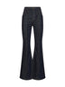 Jeans svasati a vita alta in denim indaco