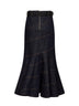 Gonna midi con cintura in denim indaco