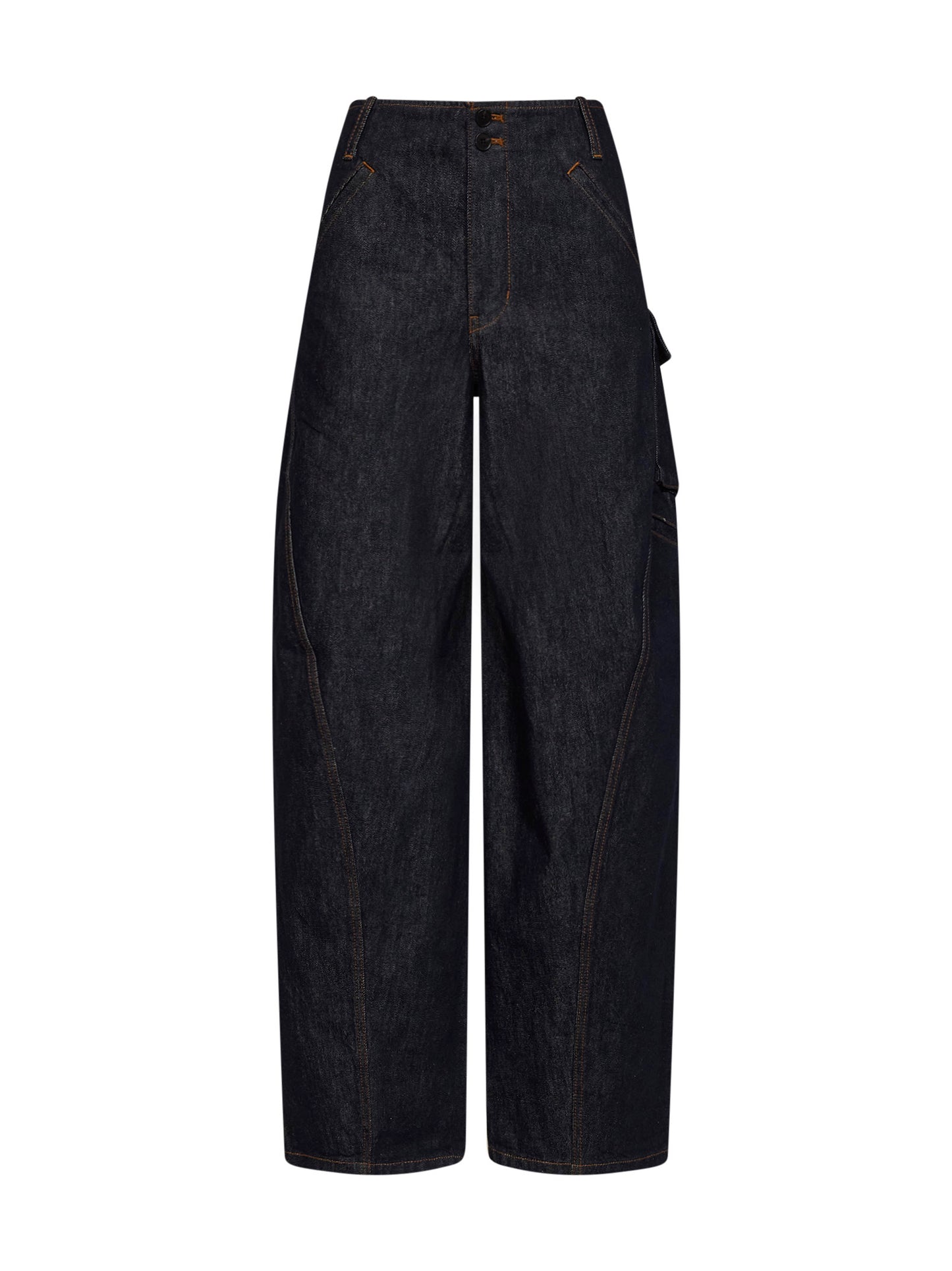 Jeans cargo in denim indaco