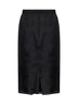 Gonna midi in organza di seta nera con cristalli