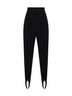 Black jersey stirrup trousers