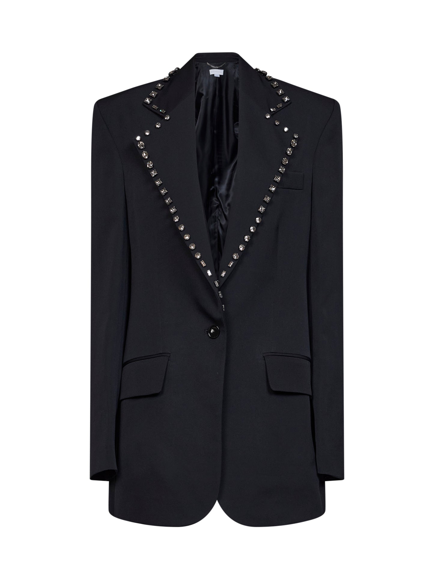 Black wool embellished blazer