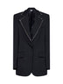 Black wool embellished blazer